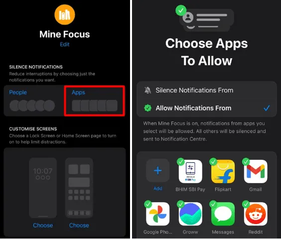 Silenciar o habilitar aplicaciones en iPhone