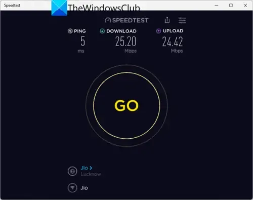 Test di velocità su Internet