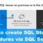 SQL Server 経由で SQL ストアド プロシージャを作成する方法