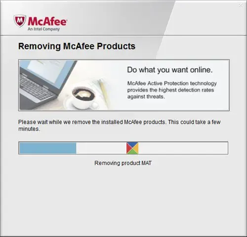 McAfee Consumer Product Removal ツール (MCPR) を実行します。