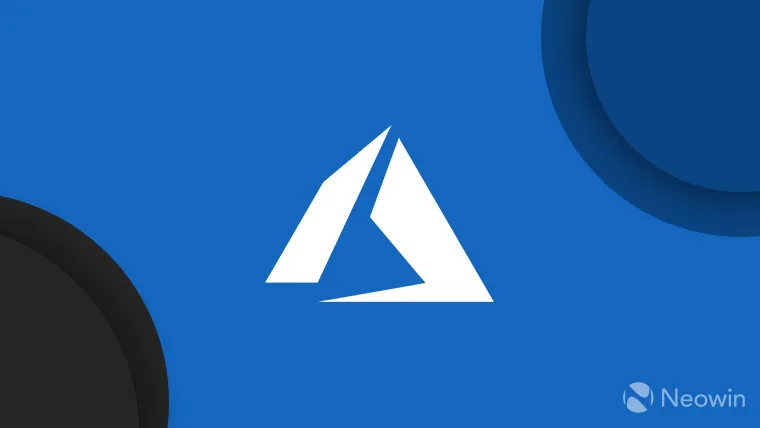 青の背景に Microsoft Azure のロゴ白モノクロ