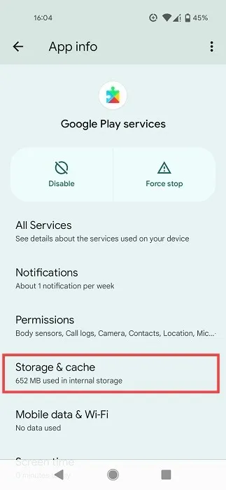 Google Play 서비스 표시