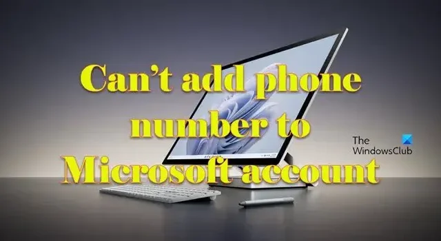 Telefonnummer kann nicht zum Microsoft-Konto hinzugefügt werden