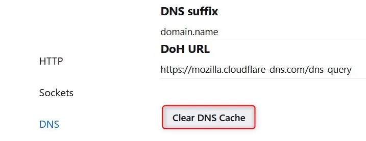 Borrar caché de DNS en Firefox