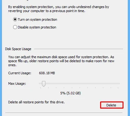 Windows 10 でシステムの復元ポイントを削除する方法