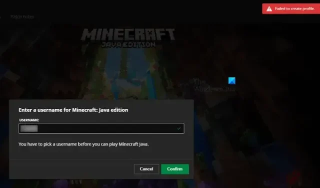 Fix Fehler beim Erstellen des Profils in Minecraft