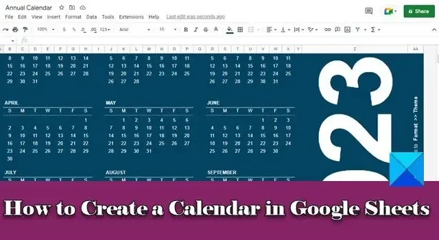 So erstellen Sie einen Kalender in Google Sheets