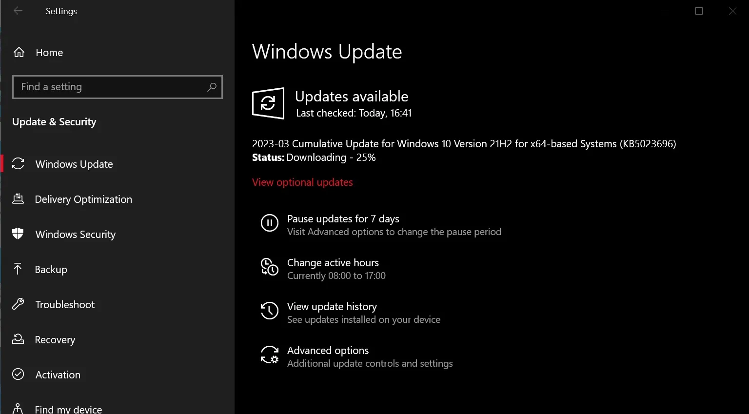 Actualización de Windows KB5023696