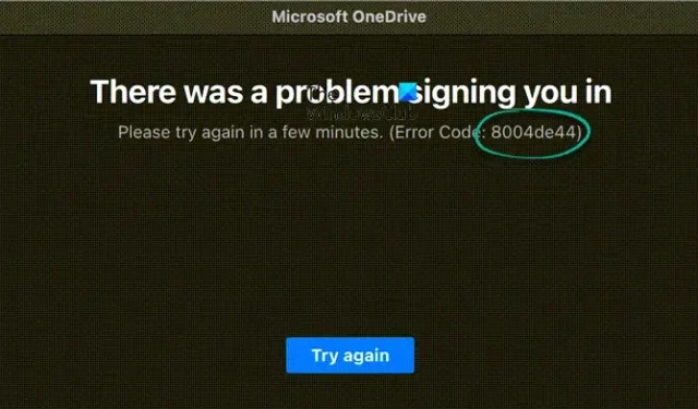 So beheben Sie den OneDrive-Fehler 0x8004de44