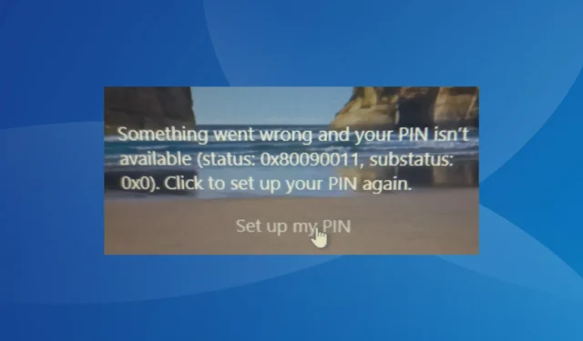 0x80090011 Windows Hello Pin錯誤：如何快速修復