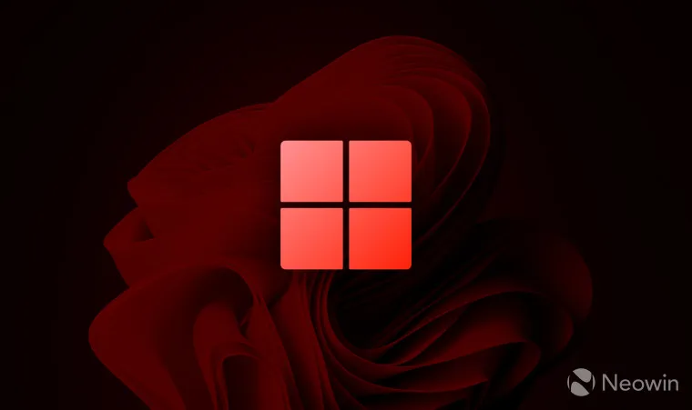 Un logo rosso di Windows 11 modificato che indica un problema noto