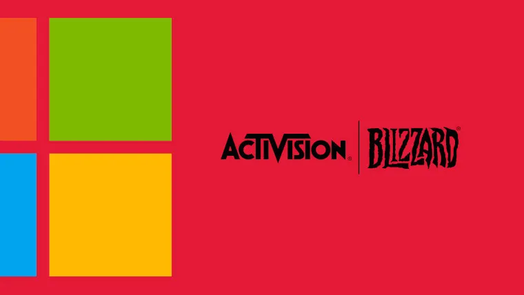 Die Logos von Microsoft und Activision Blizzard