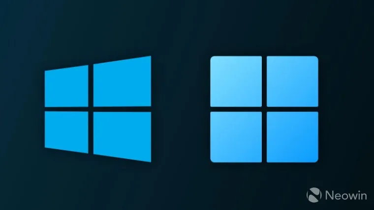 Windows 10 と Windows 11 のロゴを並べて表示