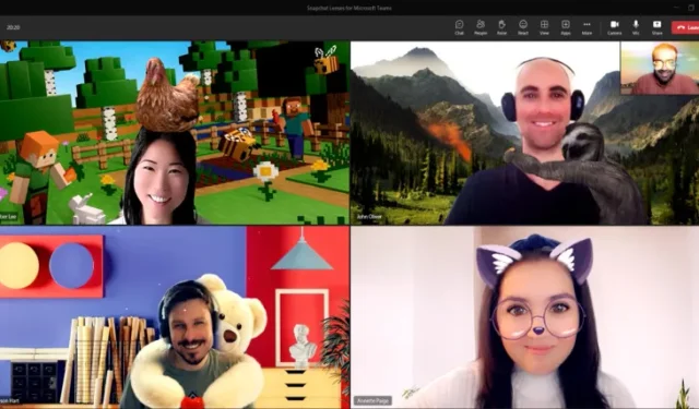 Microsoft Teams に 20 を超える Snapchat Lenses が追加され、会議で間抜けな楽しみが生まれます