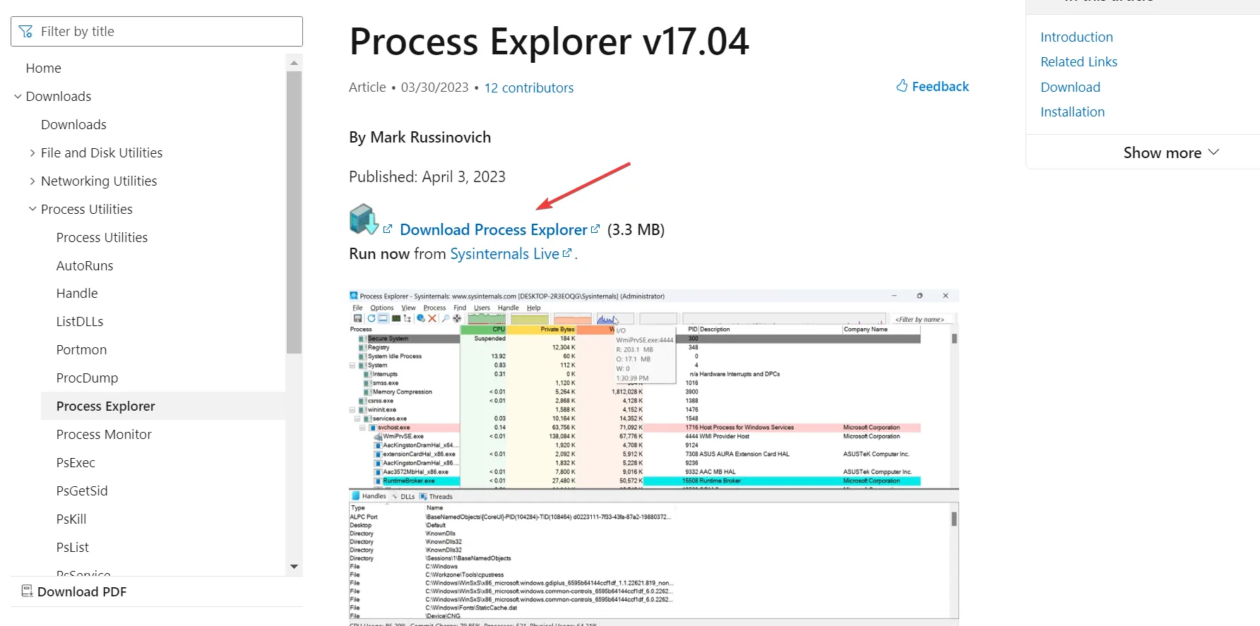 explorador de processos para visualizar a hora de início do processo no Windows