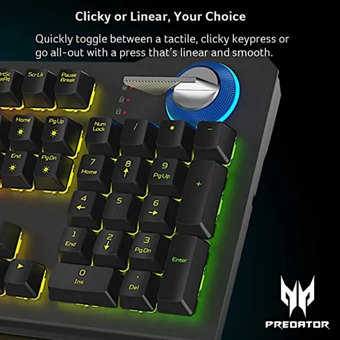 Acer Predator Aethon-toetsenbord Clicky lineair