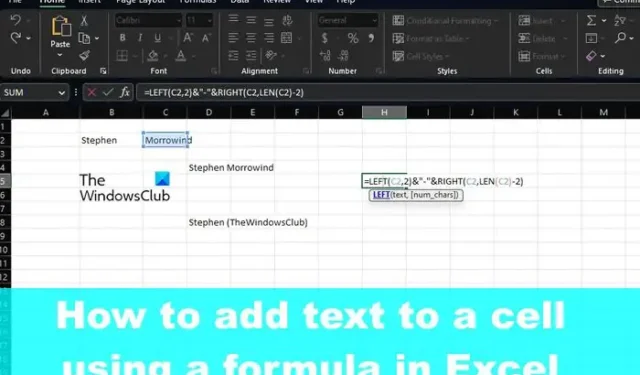 So fügen Sie einer Zelle in Excel mithilfe einer Formel Text hinzu
