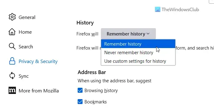 Autouzupełnianie nie działa w pasku adresu przeglądarki Firefox
