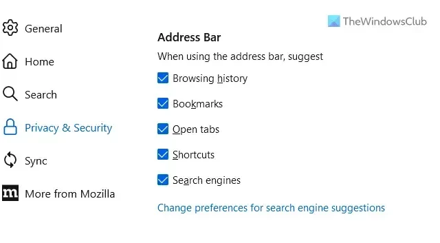 Firefox のアドレス バーでオートコンプリートが機能しない [修正]