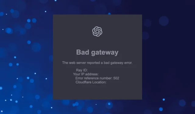 ChatGPT Bad Gateway : qu’est-ce que cela signifie et comment y remédier