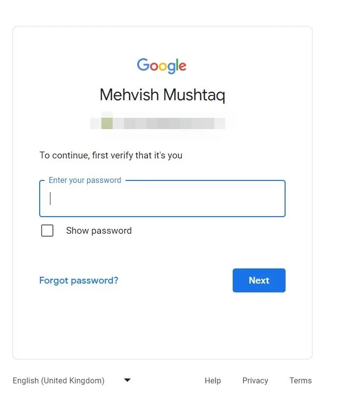 Chromebook Google アカウントのパスワード変更