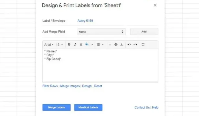 Google スプレッドシートを使用してラベルを作成および印刷する方法