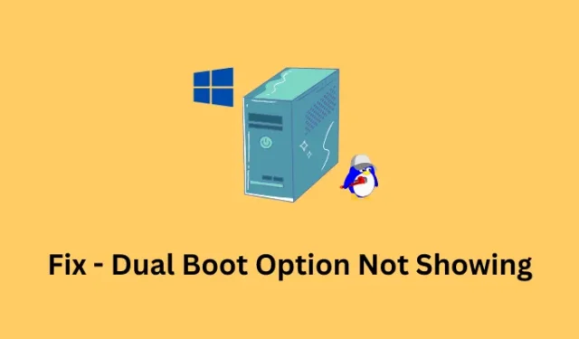 Cómo arreglar la opción de arranque dual que no se muestra en Windows