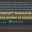 Correction d’une erreur de réseau ChatGPT sur une réponse longue ou des réponses