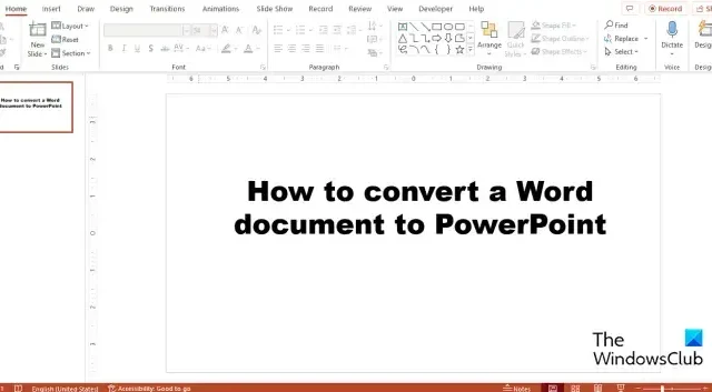 Comment convertir un document Word en PowerPoint