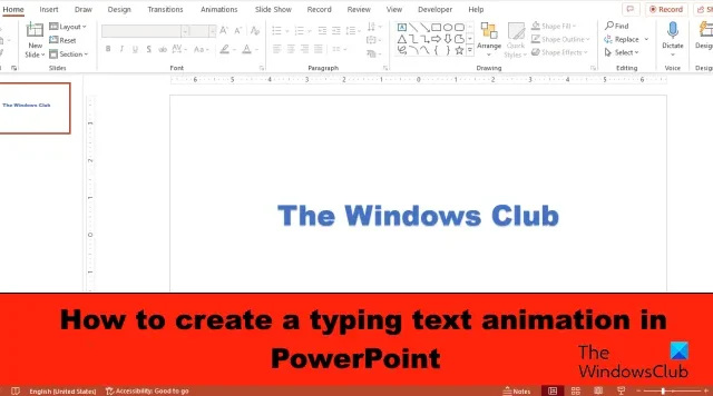 Hoe schrijfmachine-animatie te maken in PowerPoint