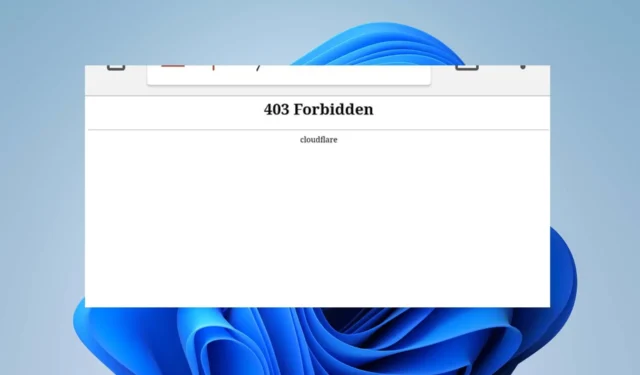 Cloudflare 403 Forbidden: 의미 및 해결 방법