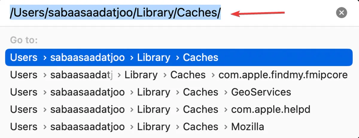 Cartella della cache dell'applicazione Mac Cache1