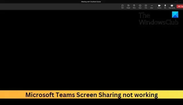 La condivisione dello schermo di Microsoft Teams non funziona