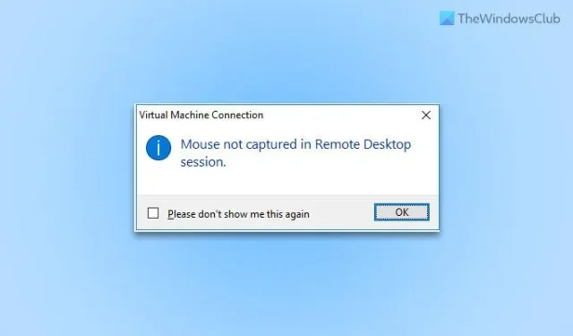 Mouse non acquisito nella sessione di Desktop remoto