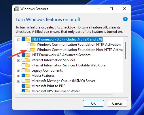 Opcje aktualizacji .NET Framework 3.5 systemu Windows 11 błąd 0x800f0922