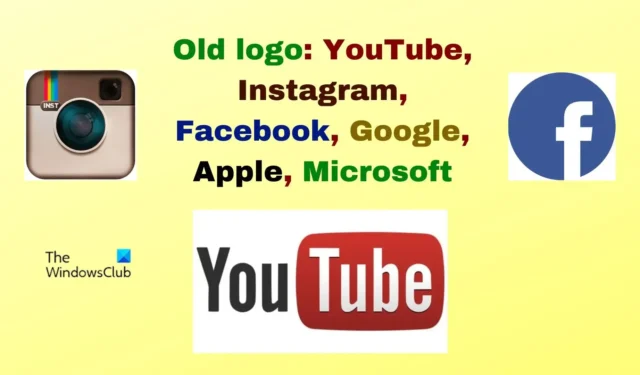 Oud logo: YouTube, Instagram, Facebook, Google, Apple, Microsoft