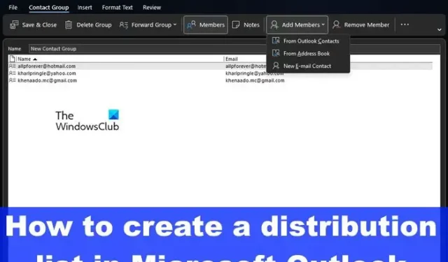 Comment créer une liste de distribution dans Outlook