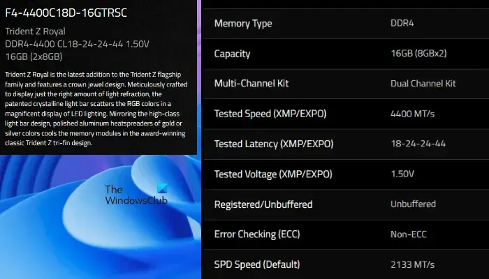 RAM SPD- en XMP-snelheden