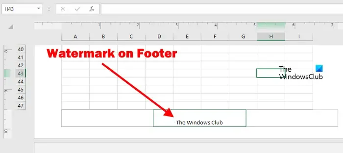 Excel のフッターから透かしを削除する