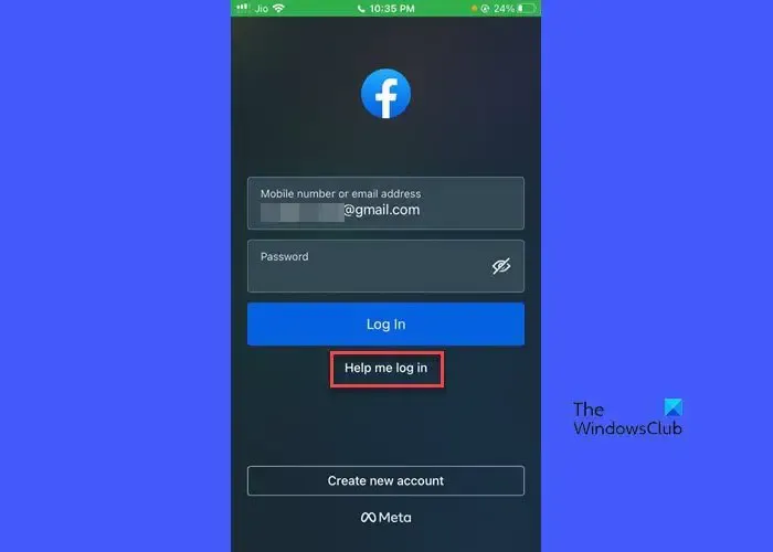 Reimposta la password di Facebook su iPhone