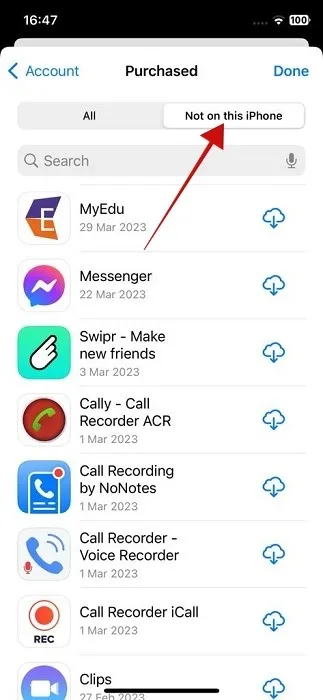 Ver aplicativos excluídos recentemente Ios App Store não está neste iPhone