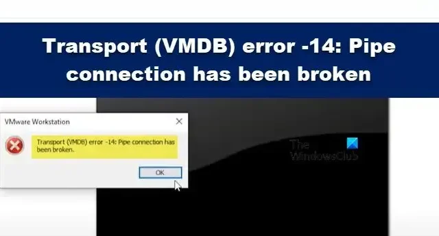 Erro de transporte (VMDB) -14: a conexão do tubo foi interrompida