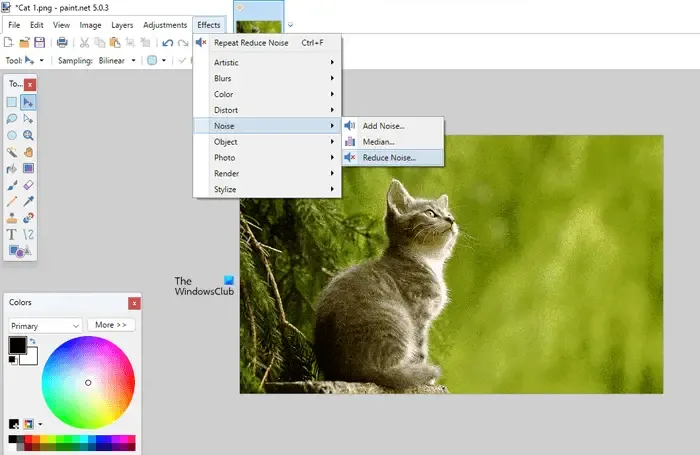 Paint.NET を使用して画像のノイズを低減する