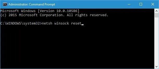 netsh winsock リセット コマンド プロンプト IP 構成エラー
