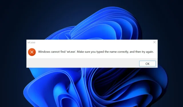 Windows kan wt.exe niet vinden? Hier is wat te doen