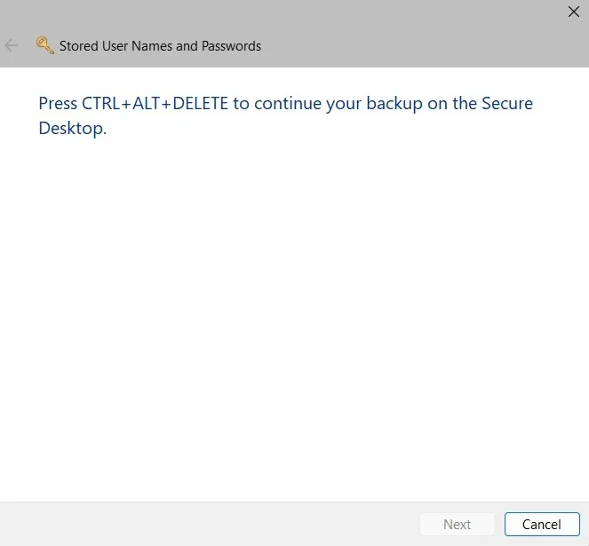 Een back-up maken van inloggegevens op Secure Desktop.