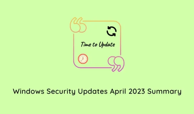 Résumé des mises à jour de sécurité Windows d’avril 2023
