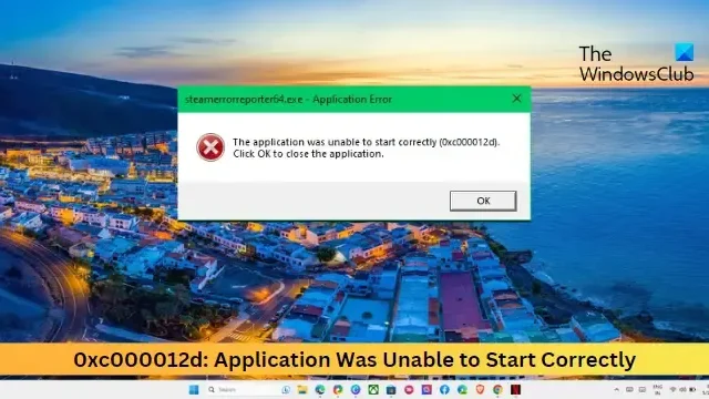 Error 0xc000012d, la aplicación no pudo iniciarse correctamente