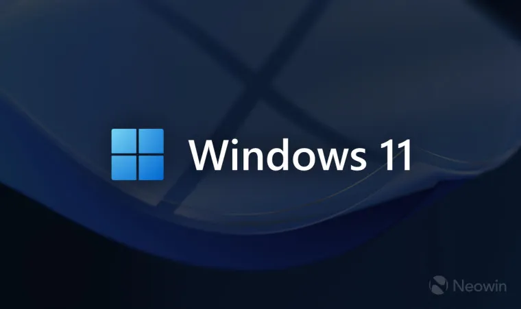 화려한 Windows 11 로고와 흐린 배경이 있는 이미지