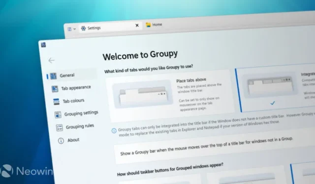 Groupy 2 は、すべての Windows 11 および 10 アプリにカスタマイズ可能なタブをもたらします